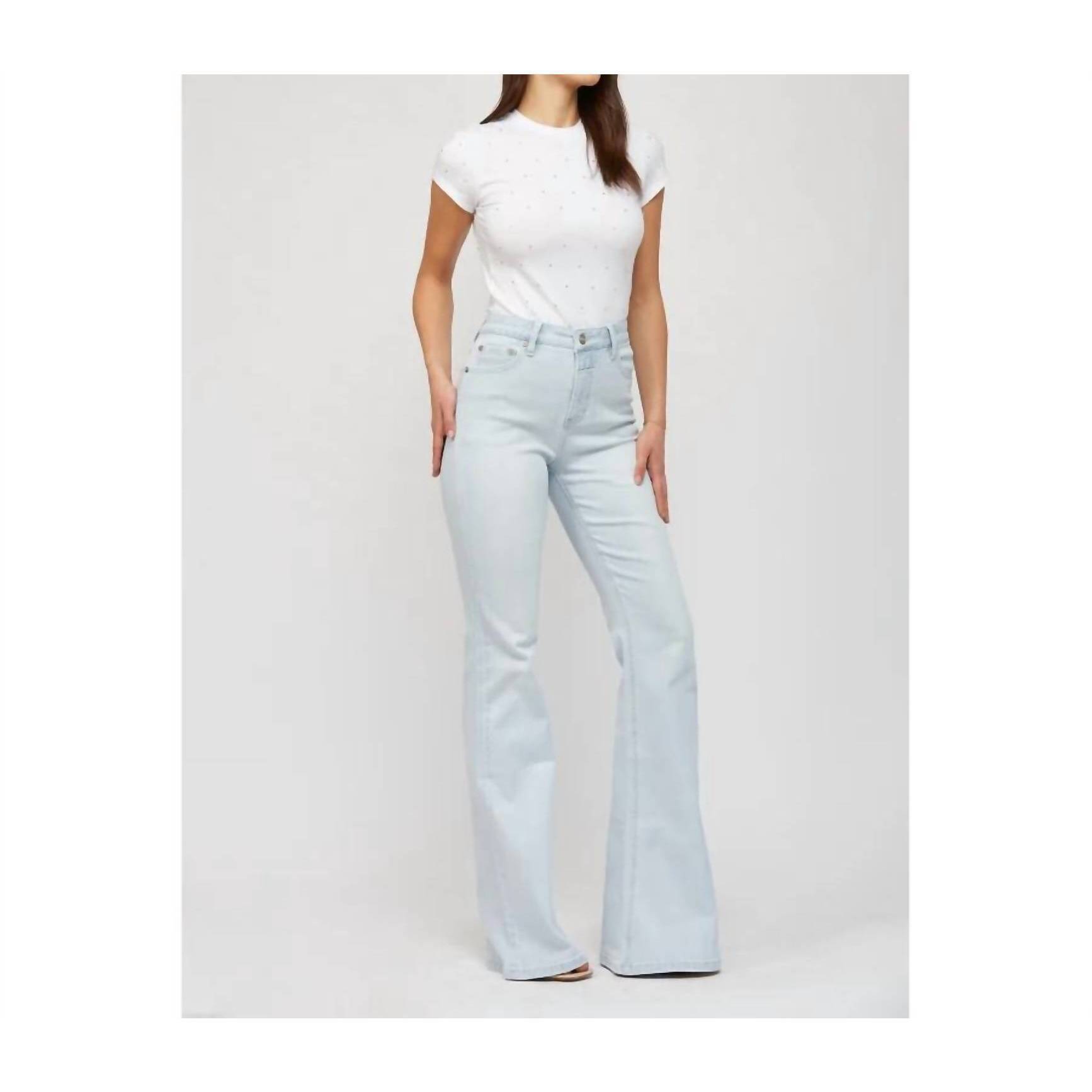 New Mica Super High Flare Jean In Light Blue